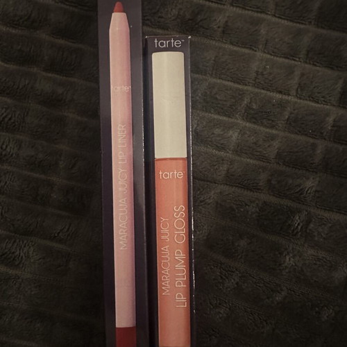 Tarte Maracuja Juicy Lip Liner Red and Lip Plump Gloss White Peach new