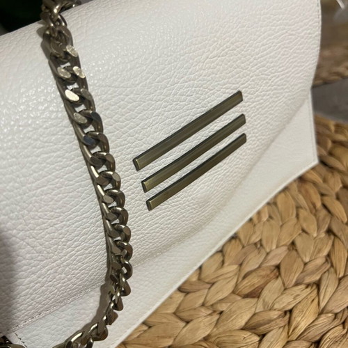 Bonendis leather bag new, crossbody, white with strap