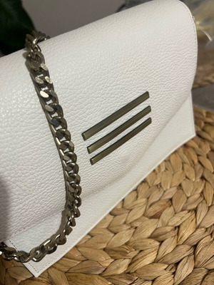 Bonendis leather bag new, crossbody, white with strap