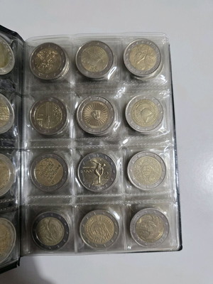 Rare 2 euro coins used from various countries, pack of 60x2