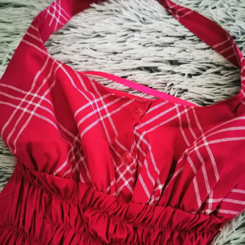 Fuchsia Pin Up Dress Halterneck Cotton Like New