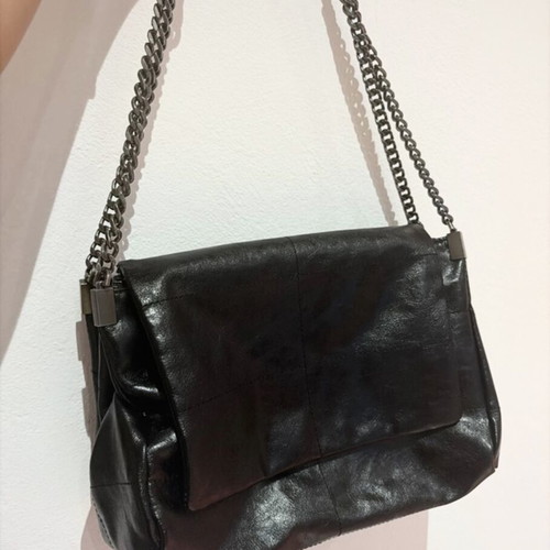Zara black rock shoulder bag with chain strap like new