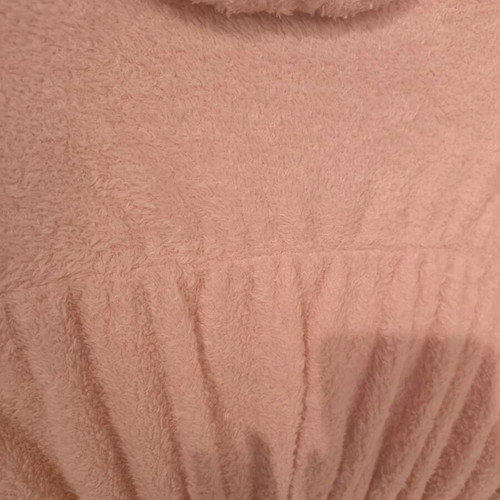 Benissimo women's pink fur jacket like new with gathers and strass