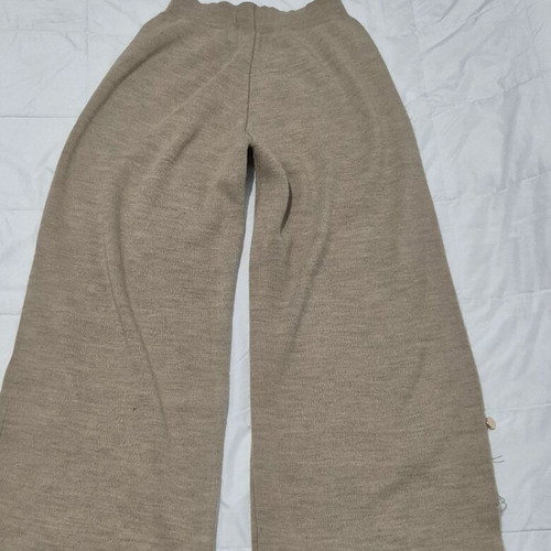 Knitted set blouse and pants used, beige, one size