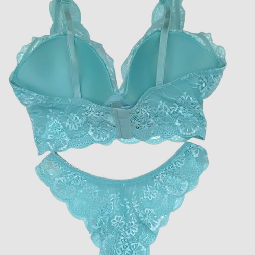 Jadea bralette set with brazilian slip turquoise new