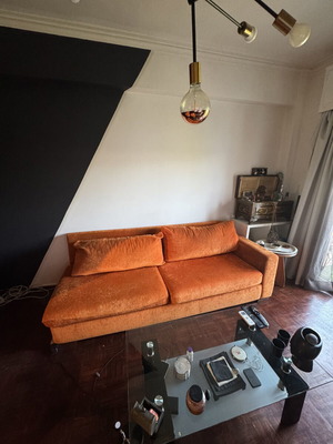 Modular sofa with reversible cushions