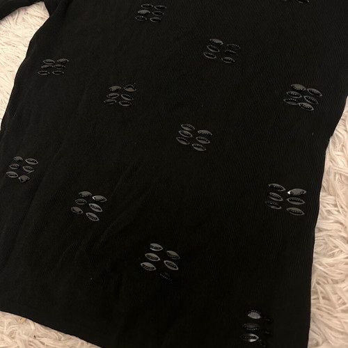 Black blouse with three-quarter sleeves like new, size L