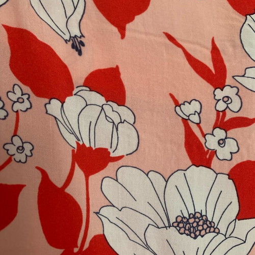 Enzzo Floral Blouse Medium like new, white and red