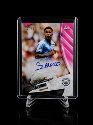 Topps Blue Moon Man City Auto Savinho 12/50 Manchester City