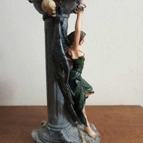 Gothic candle holder fallen angel like new