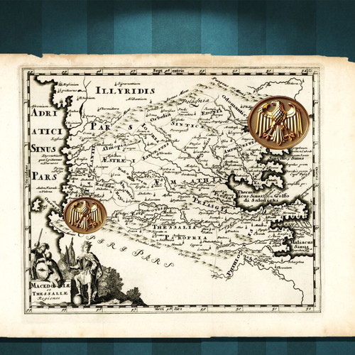 Macedonia and Thessaly copperplate map used 1697