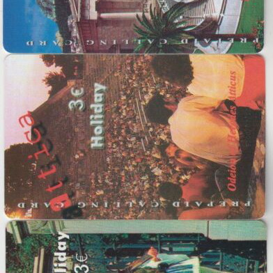 Holiday Attica series 10 private used Amimex phone cards open