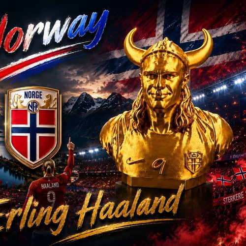 Erling Haaland Viking Bust 3D Printed Collectible Figure new