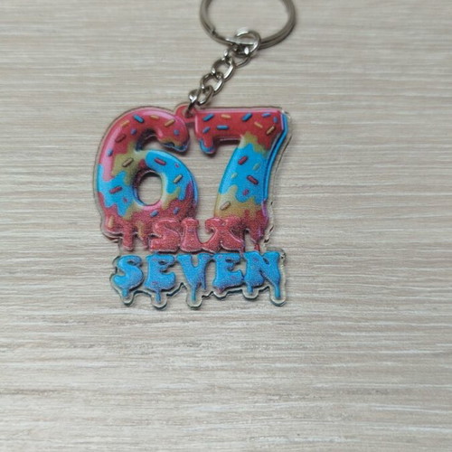 Keychain 67 multicolored acrylic new