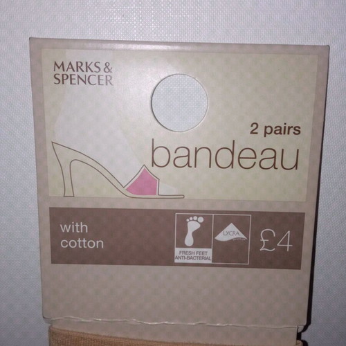 Marks & Spencer Bandeau Women's Socks 2 Pairs Beige New
