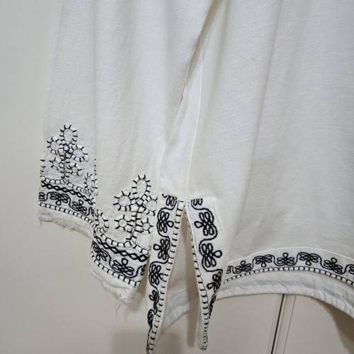 Zara embroidered tunic like new, size large, black and white