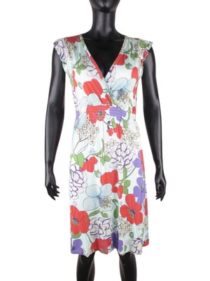 King Louie dress size S blue floral sleeveless like new
