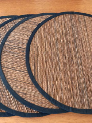 Bamboo Placemats set of 4 new with fabric and cardboard backing