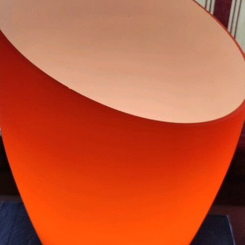 Lamp glass like new, fiery red vintage for E27
