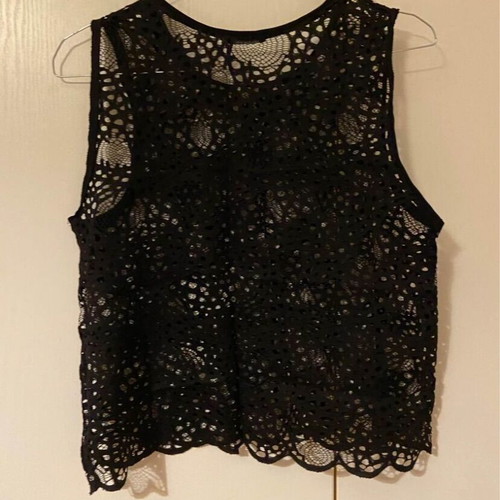 Zara black top with transparency like new, size M