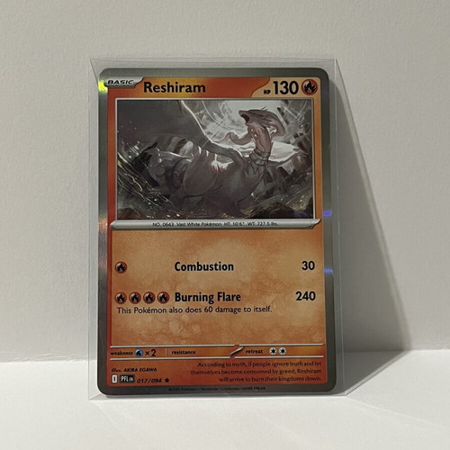 Pokemon Reshiram Holo Card like new (PFL 017/094)