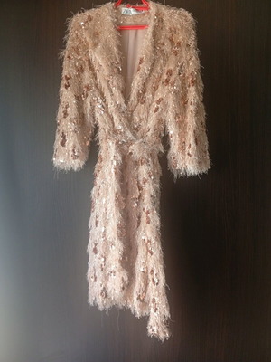 Zara women's coat new, beige and pink, size L