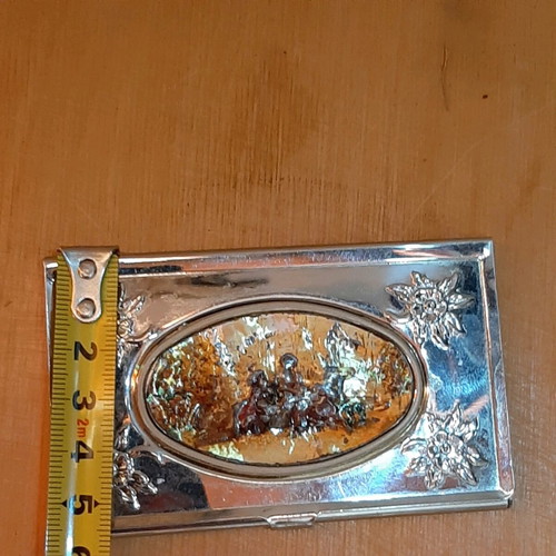 Vintage luxury Italian card holder like new with handmade painting