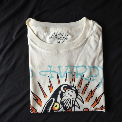 Ed Hardy T-shirt new, size M, white, tattoo-inspired design
