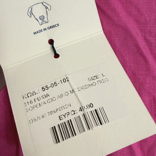 Linen midi dress Helmi new, pink, size L