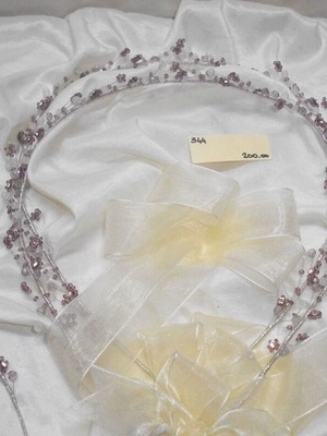 Silver wedding crowns new, handmade with flowers and crystals