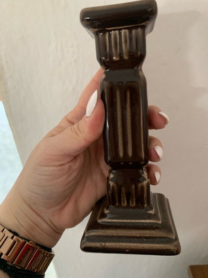 Κηροπήγιο vintage κεραμικό σε καφέ απόχρωση, σαν καινούργιο, Deco Helsingborg