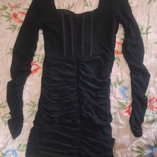 Mini dress with corset and ruched details, like new, black, size XS