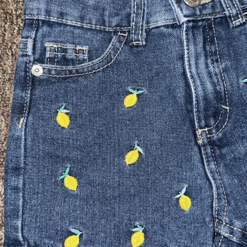 Sinsay denim shorts for girl with lemon design, size 5 (110 cm)