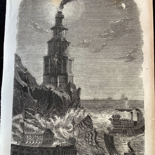 The Lighthouse of Alexandria woodcut used 1860