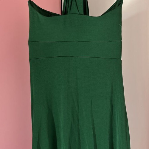 Green halter dress with draped detail size M like new
