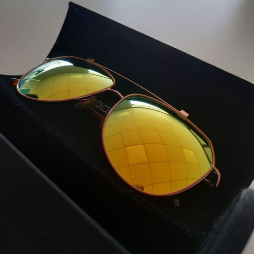 Dolce & Gabbana aviator sunglasses with yellow mirror lenses