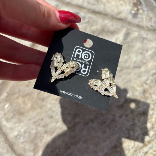 Ro-Ro Accessories earrings new, gold hearts with clasp