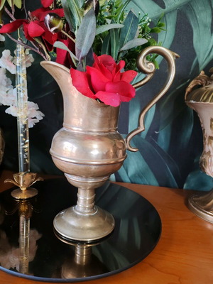 Vintage large solid brass pitcher like new