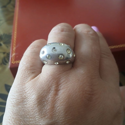 Silver 925 ring with zirconia, size 57 used