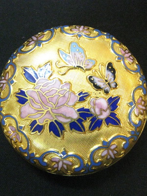 Cloisonné box used, handmade with enamel and gilding