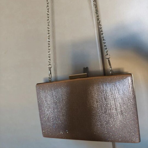 Achilleas Accessories Evening Clutch Shoulder Bag like new, pink metallic