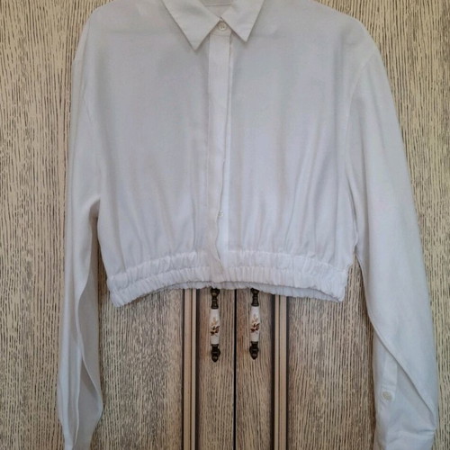 About You crop shirt like new, white, size M
