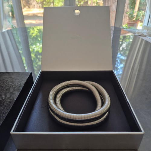 Breil statement silver steel necklace, flexible snake design