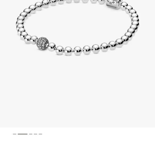 Pandora silver bracelet 17 cm with pearls and zirconia stones pave