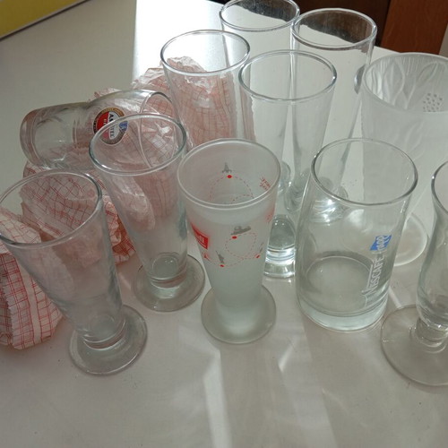 Beer, frappe and freddo espresso glasses like new, set of 16