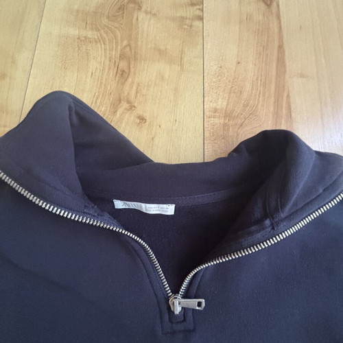 Zara quarter zip sweater, blue, size M
