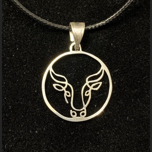 Handmade silver Taurus symbol