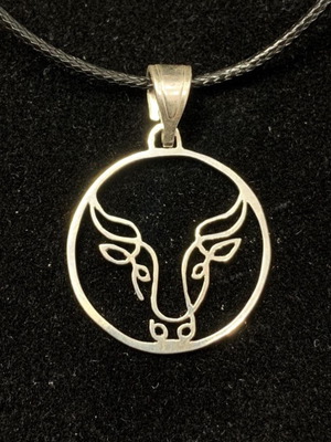 Handmade silver Taurus symbol
