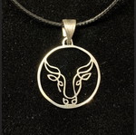 Handmade silver Taurus symbol
