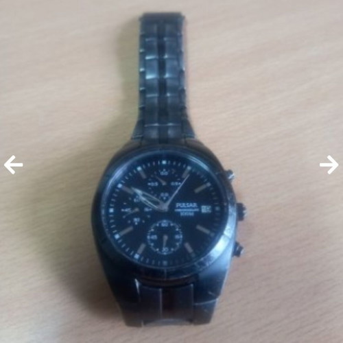 Pulsar chronograph watch, water resistant, metal matte strap